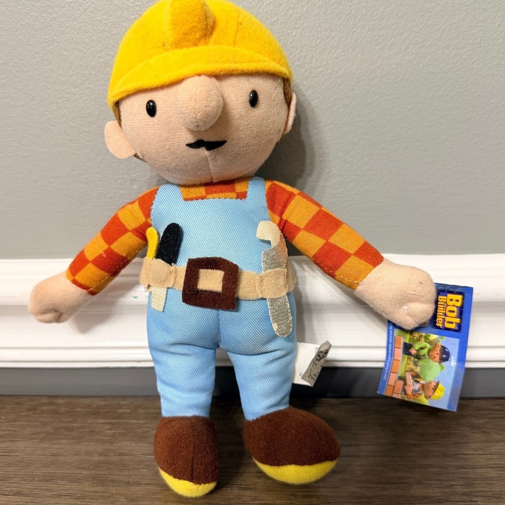 Bob the Builder Plush 9 Stuffed Toy HIT Entertainment 2010 Yellow Hat Tags